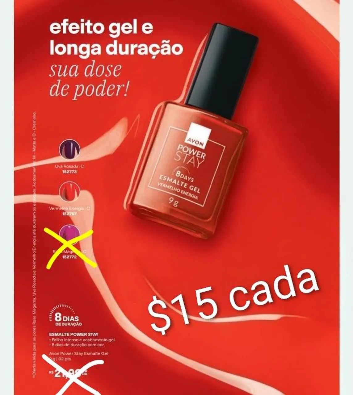 Esmalte Power vermelhaco Avon  - Foto 2