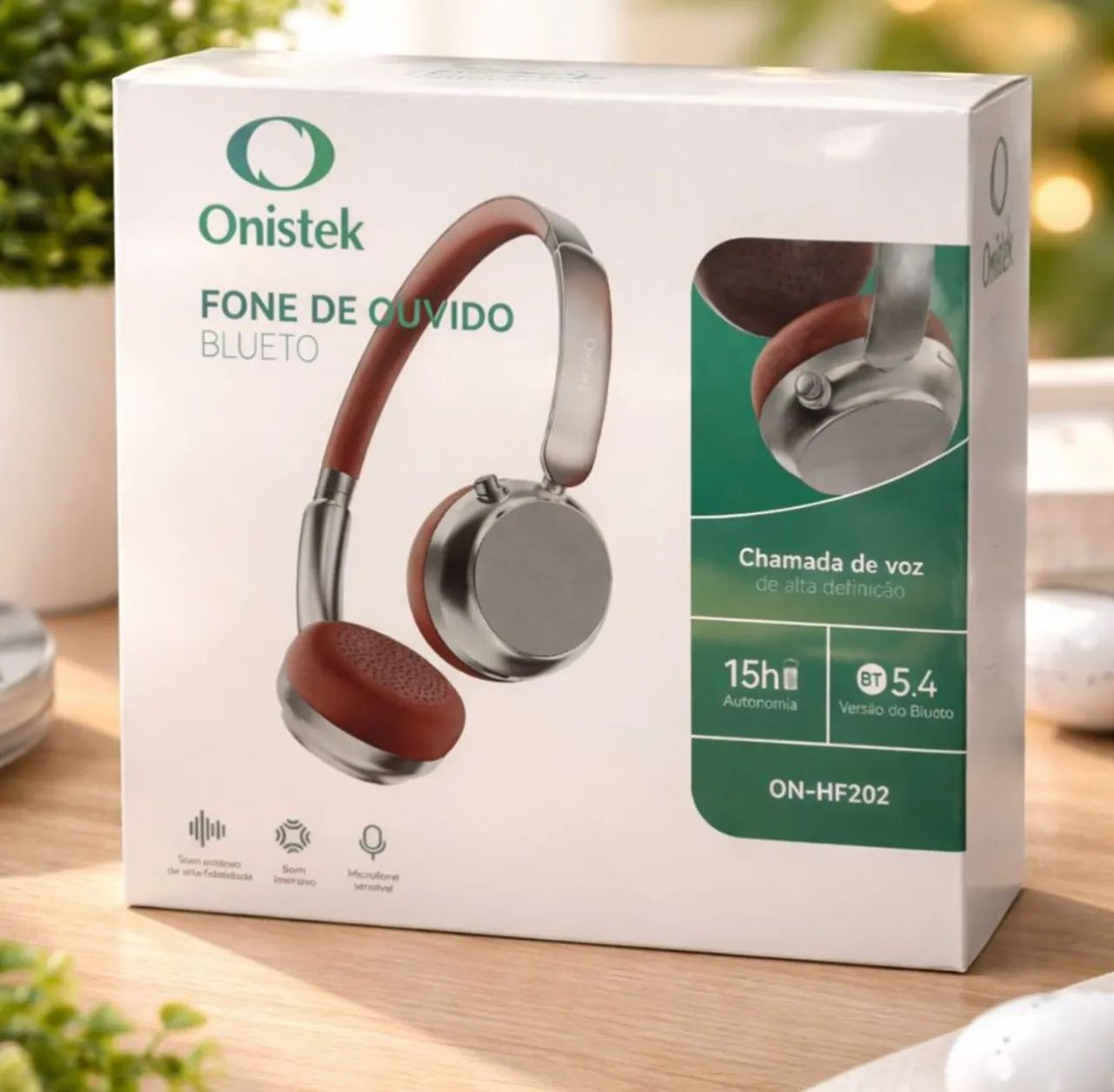 fone de ouvido Bluetooth da marca Onistek, modelo ON-HF202.