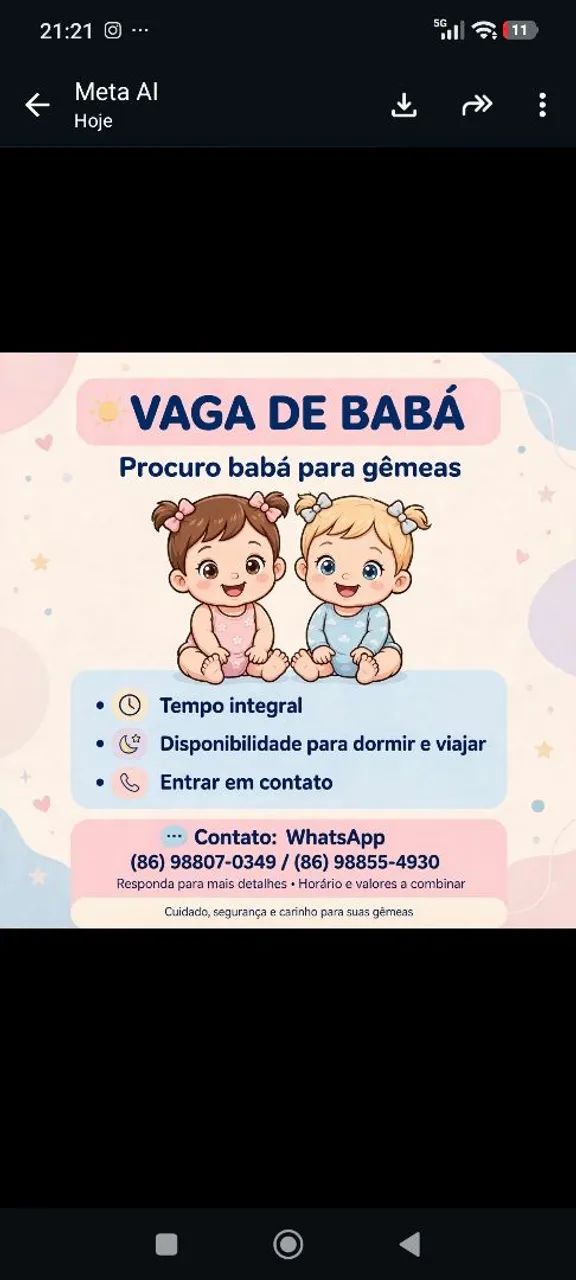 Procuro uma babá 