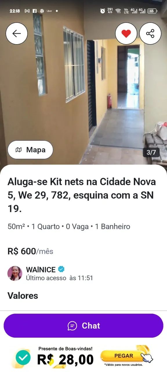 Aluga-se uma kit net, na Cidade Nova 5, We 29, 782 - Foto 2