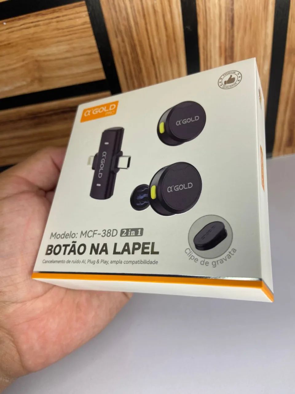 Microfone de Lapela Sem Fio a?Gold MCF-38D an5