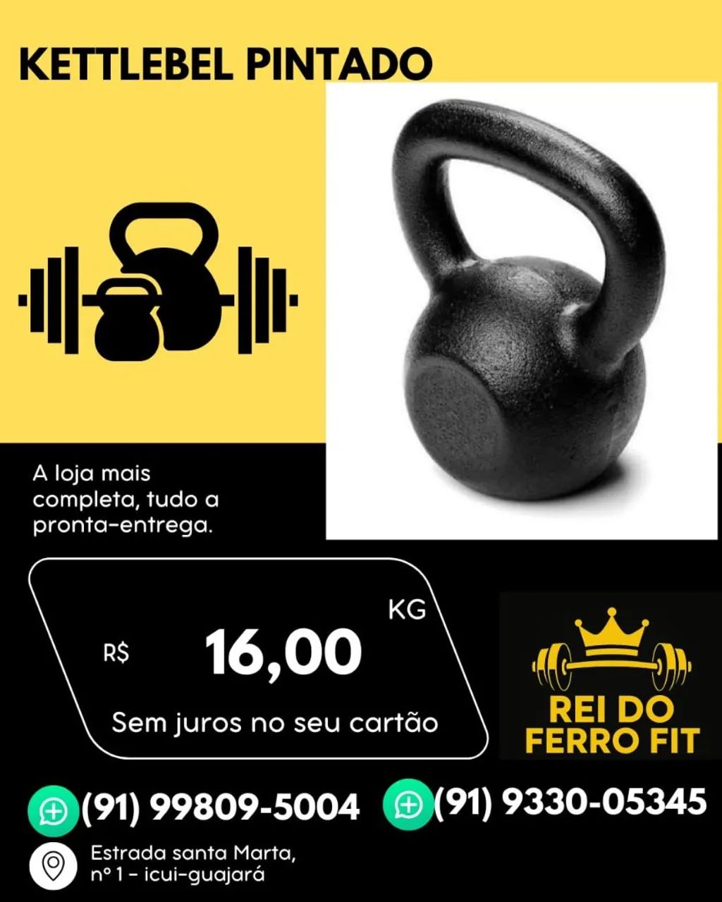 Kettlebell emborrachado e pintados - Foto 2
