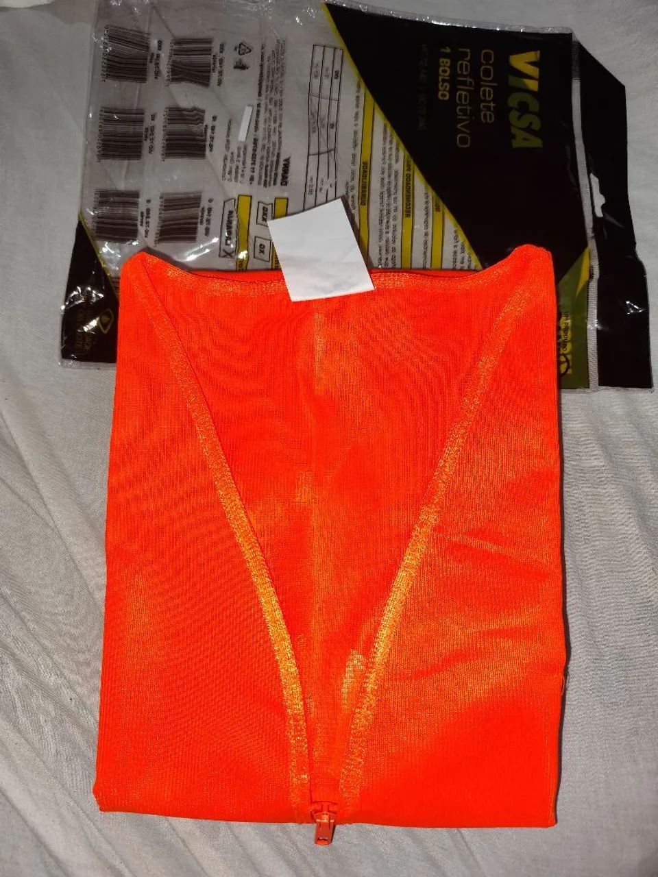 Colete Reflexivo Laranja Com Zíper E 1 Bolso Tamanho G Vic72140 G Lj Vicsa - Foto 2