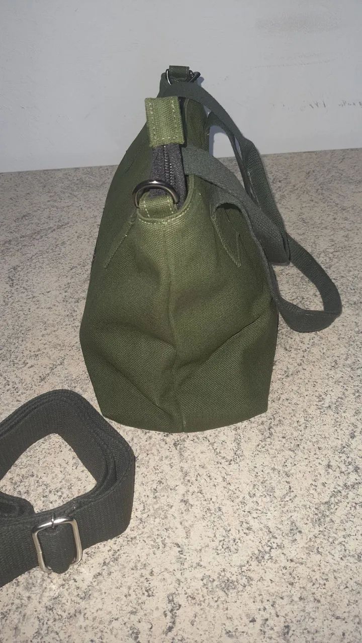 Bolsa em lona verde militar - Foto 2