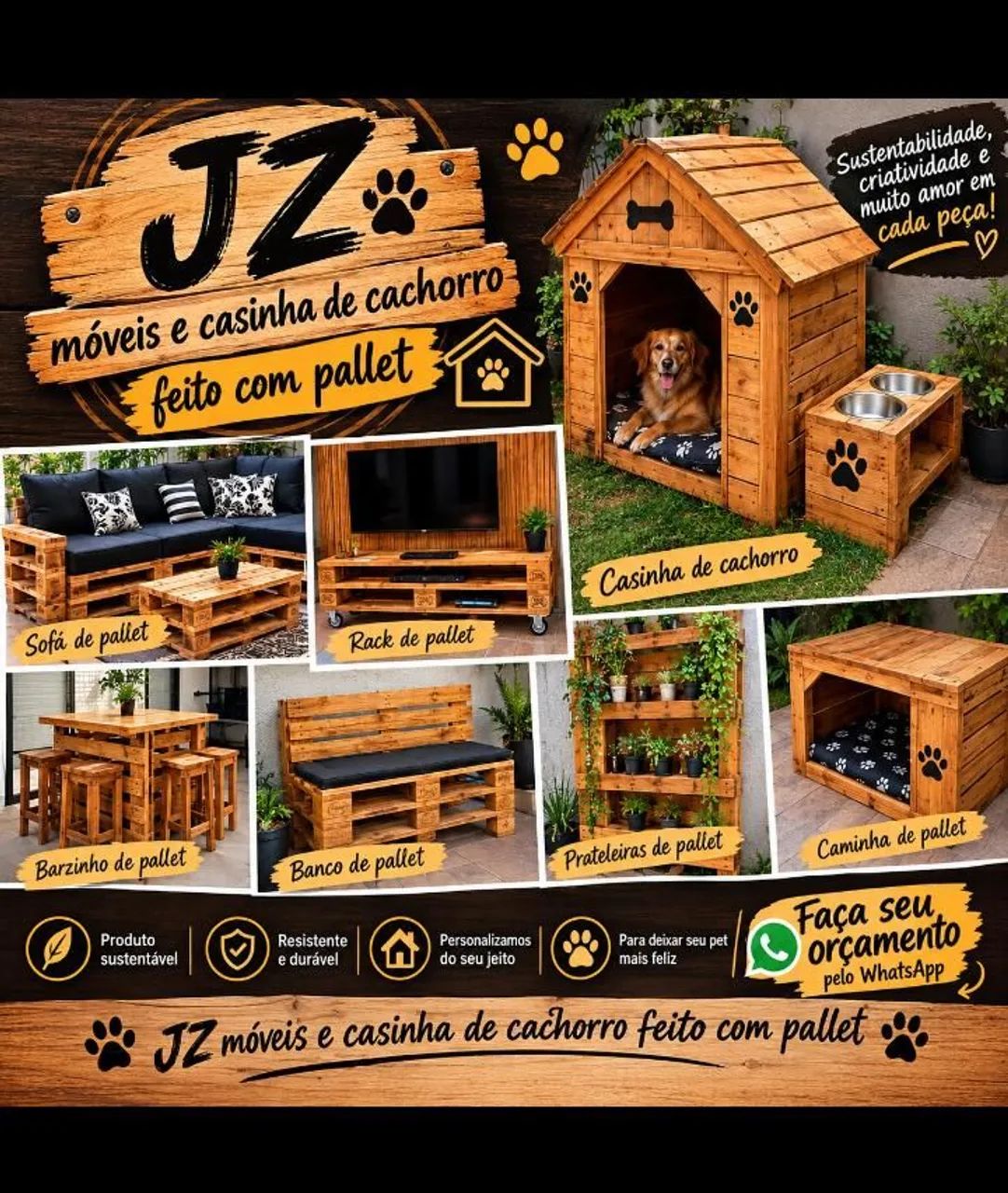 Casinha de cachorro e móveis feito com pallet  - Foto 3