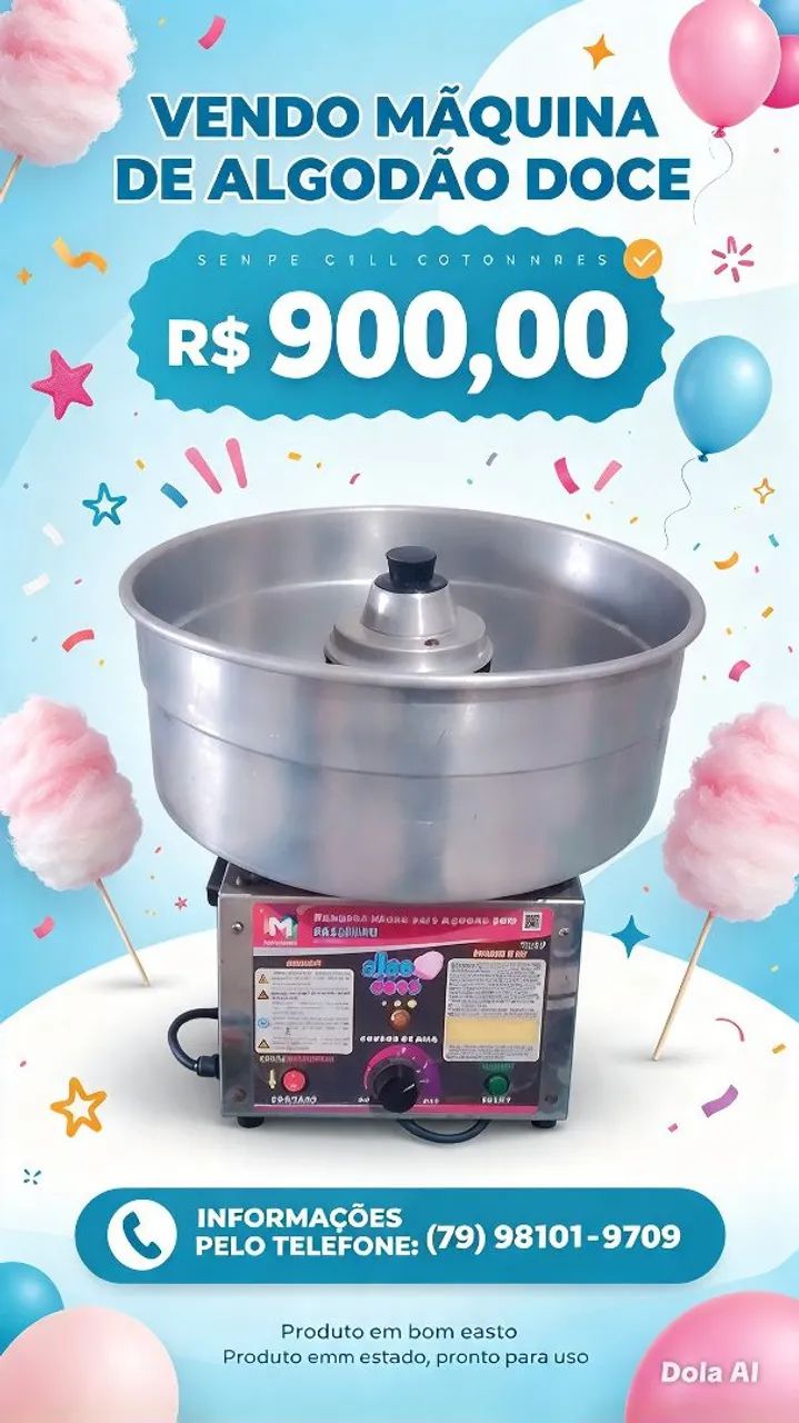 Vendo máquina de algodão doce 
