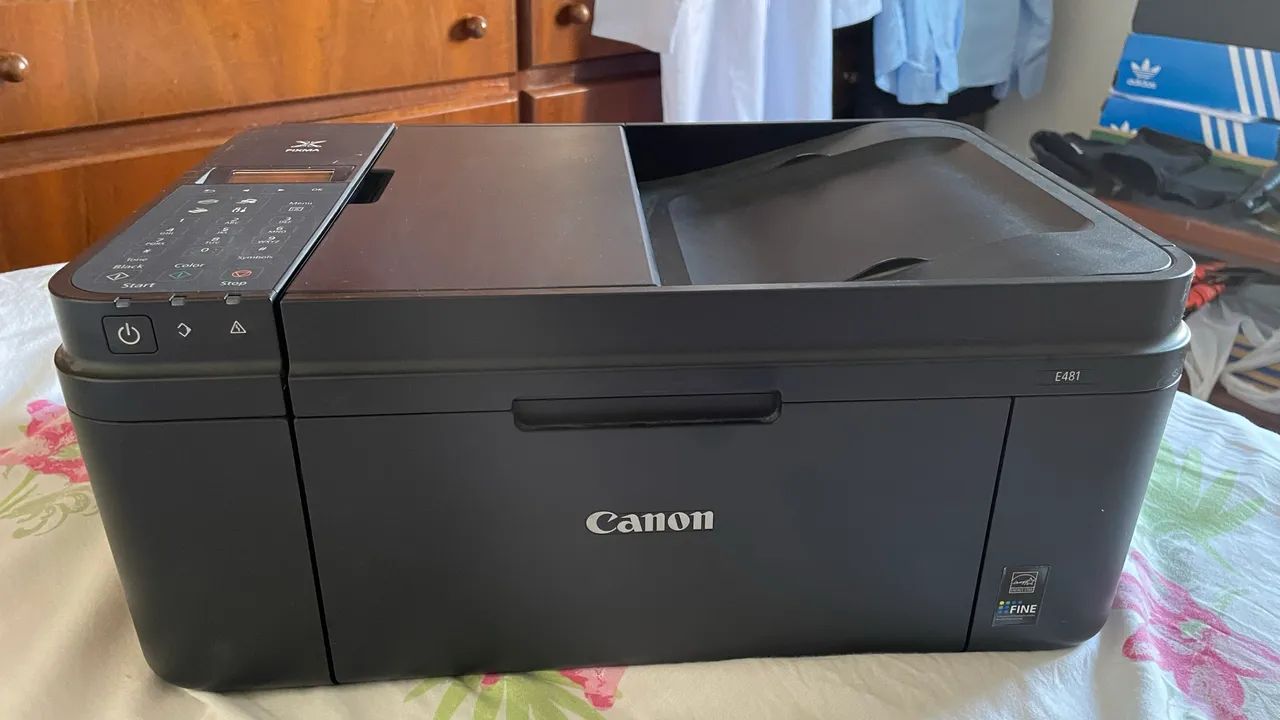 Impressora Multifuncional Canon E481 Preto Wifi Copiadora Fax E Scanner Preto
