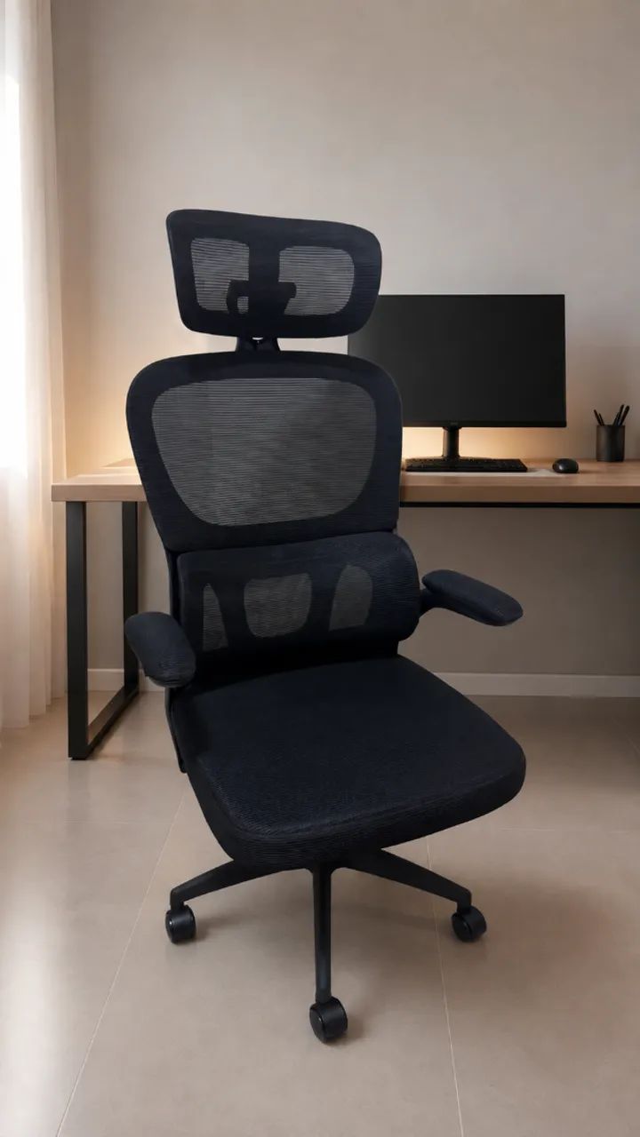 Cadeira Ergonomica Escritorio Com Apoio de Lombar e Cabeça - Foto 3