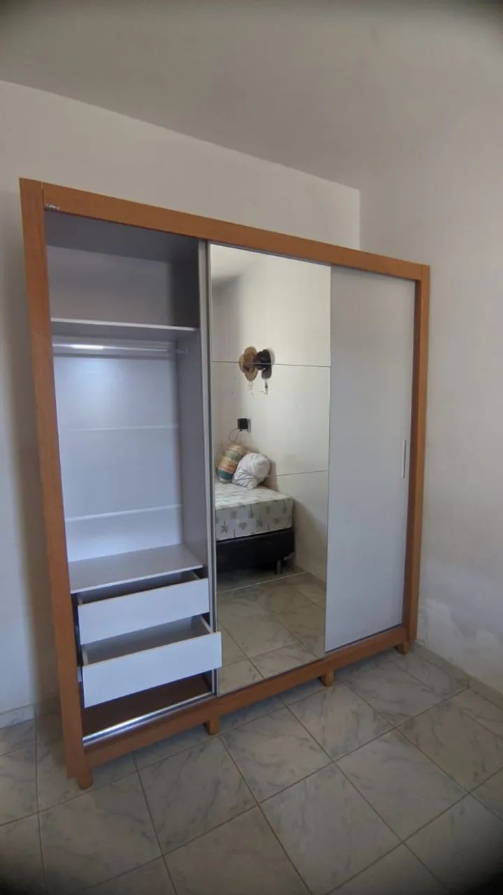 Guarda Roupa de Casal com Espelho Microlar - Já Entrega e Monta