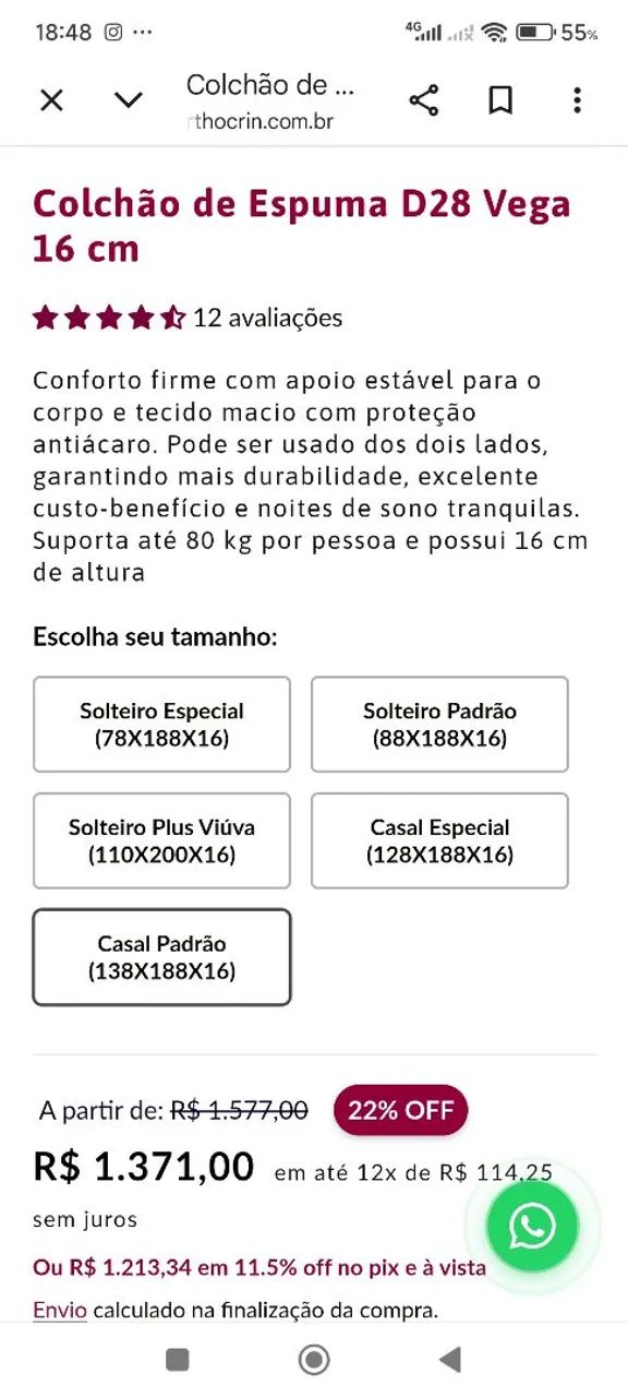 Colchão casal Orthocrin  - Foto 4