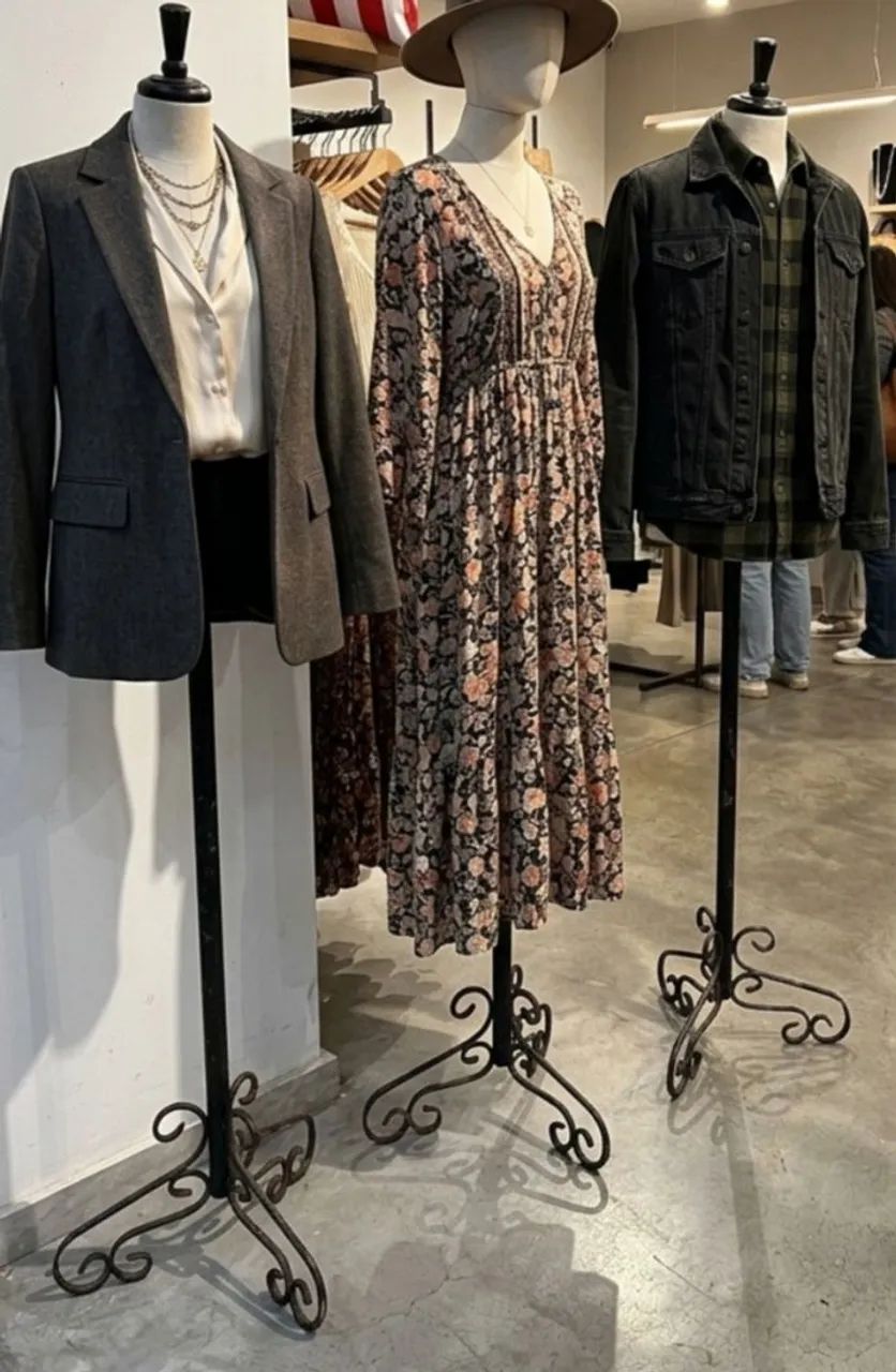 Black retro mannequin iron frame