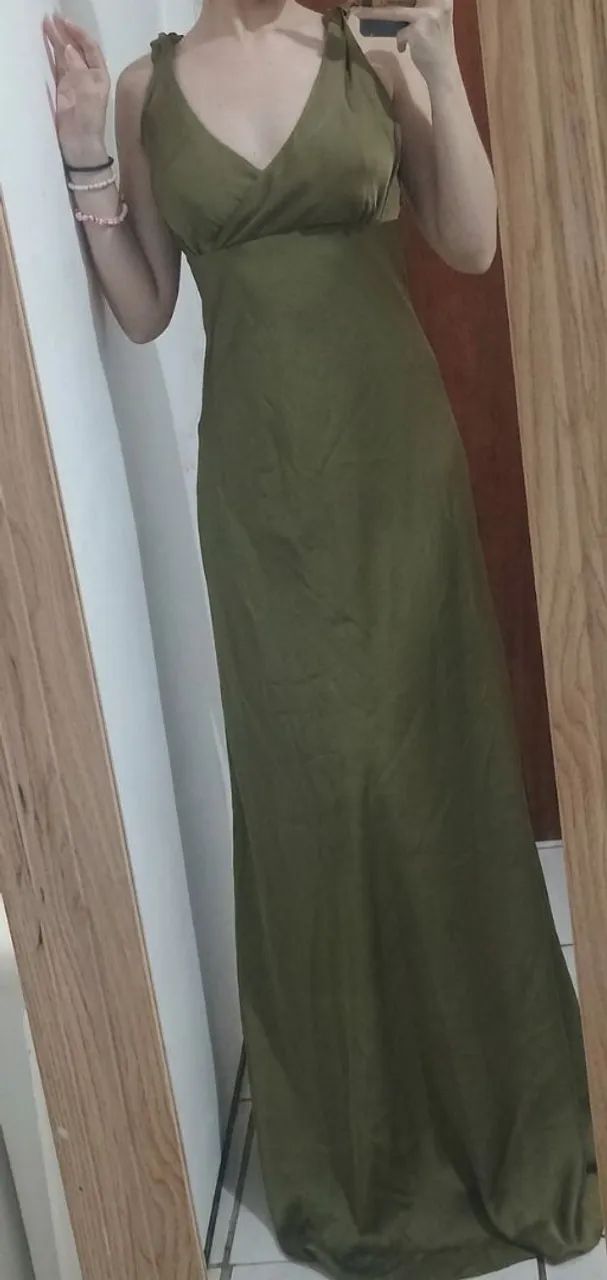 Vestido verde oliva M/G - Foto 3