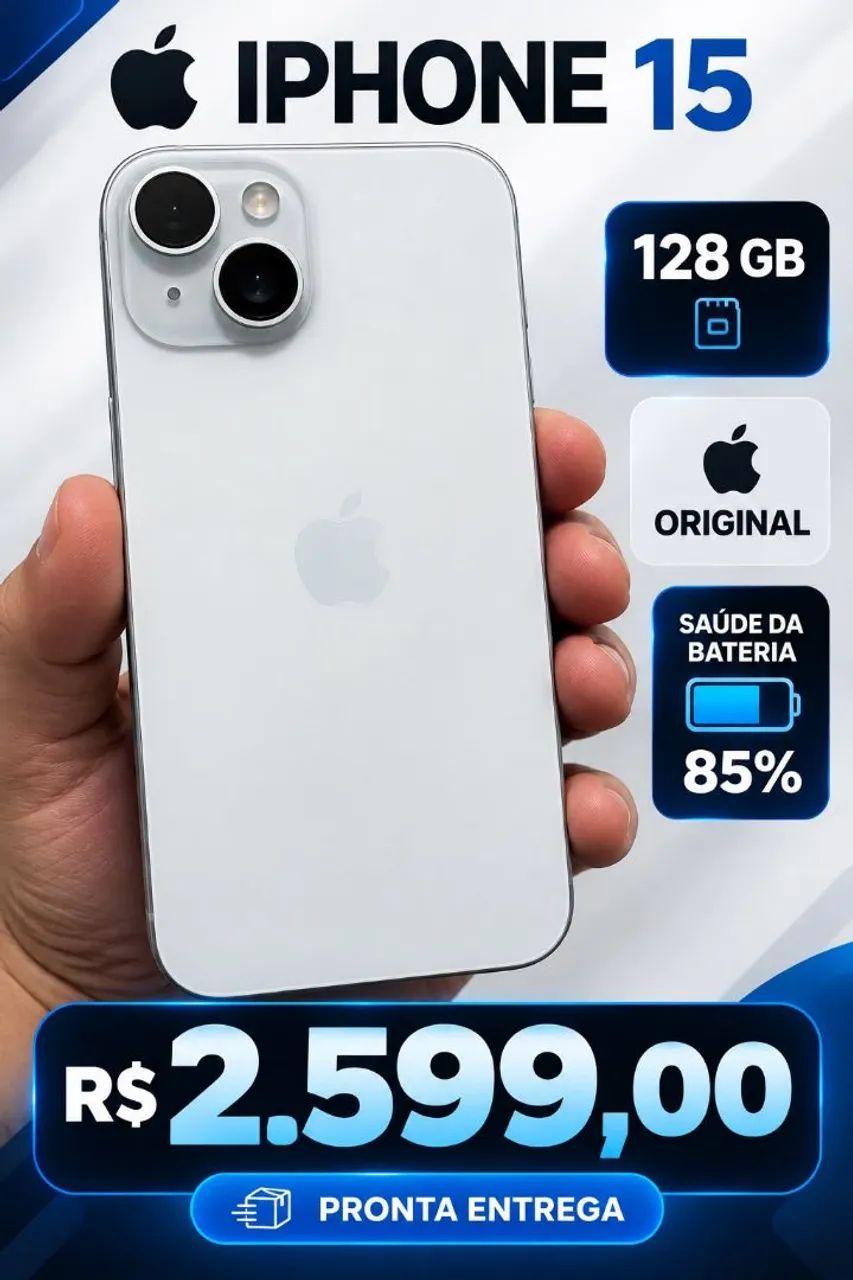 Iphone 15 128 gb 85% bateria