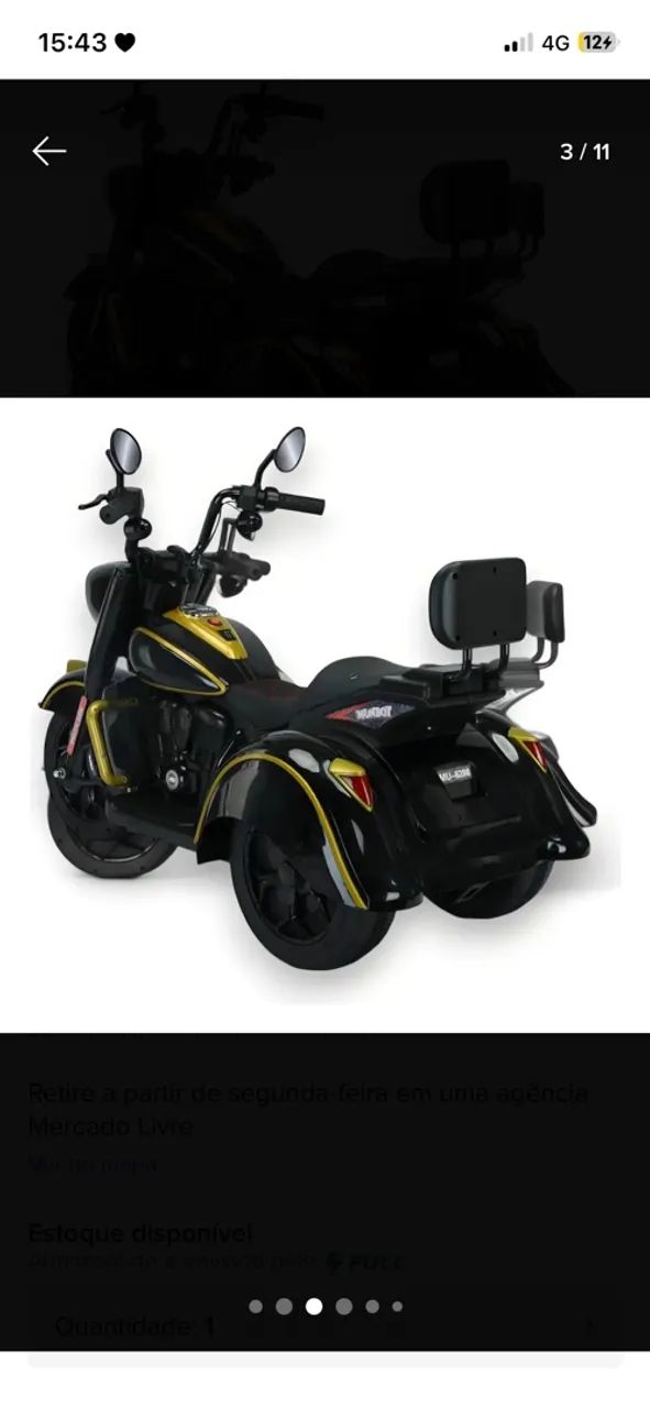 Moto elétrica infantil  - Foto 3
