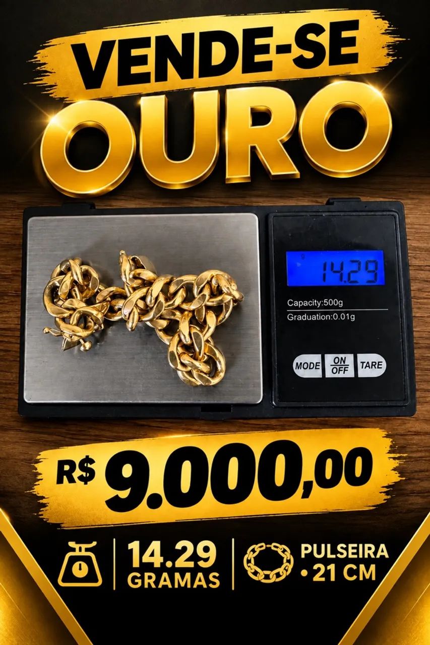 Pulseira de ouro 14g 