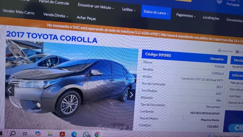 Toyota Corolla GLI 1.8 Flex 16V Aut. 2017 - Foto 11
