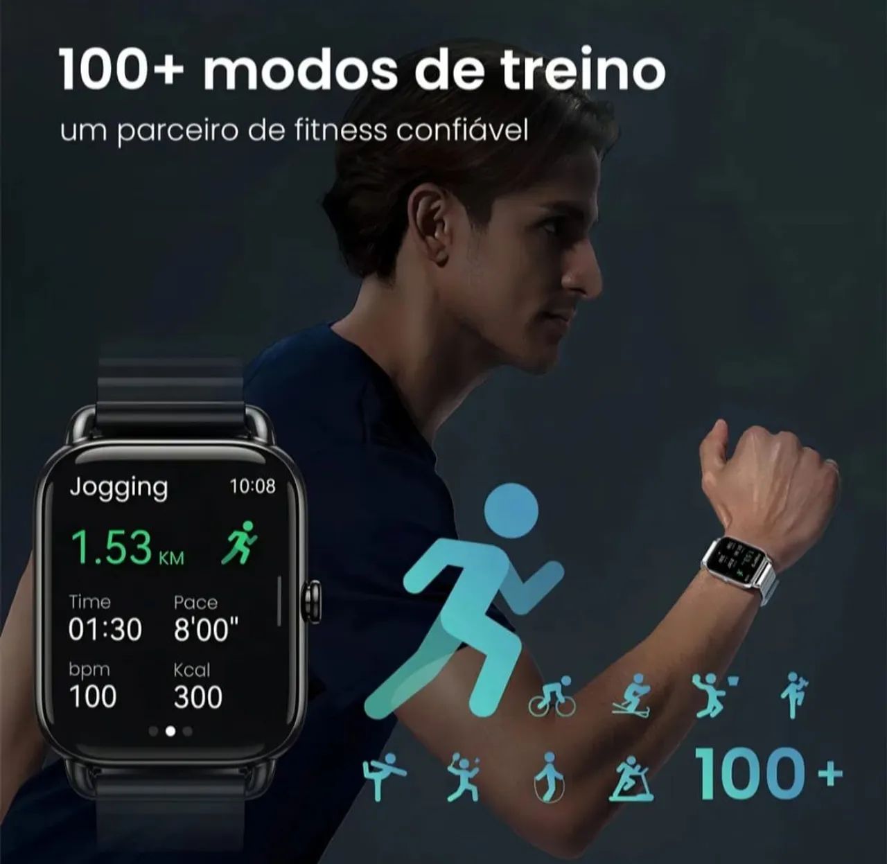 Relógio Smartwatch Haylou Rs4 Plus Tela 1.78 Pol. Preto Preto Imã Preto Preto - Foto 2