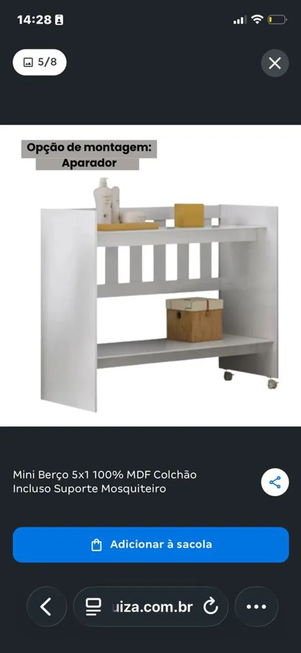 Mini berço em mdf  - Foto 5