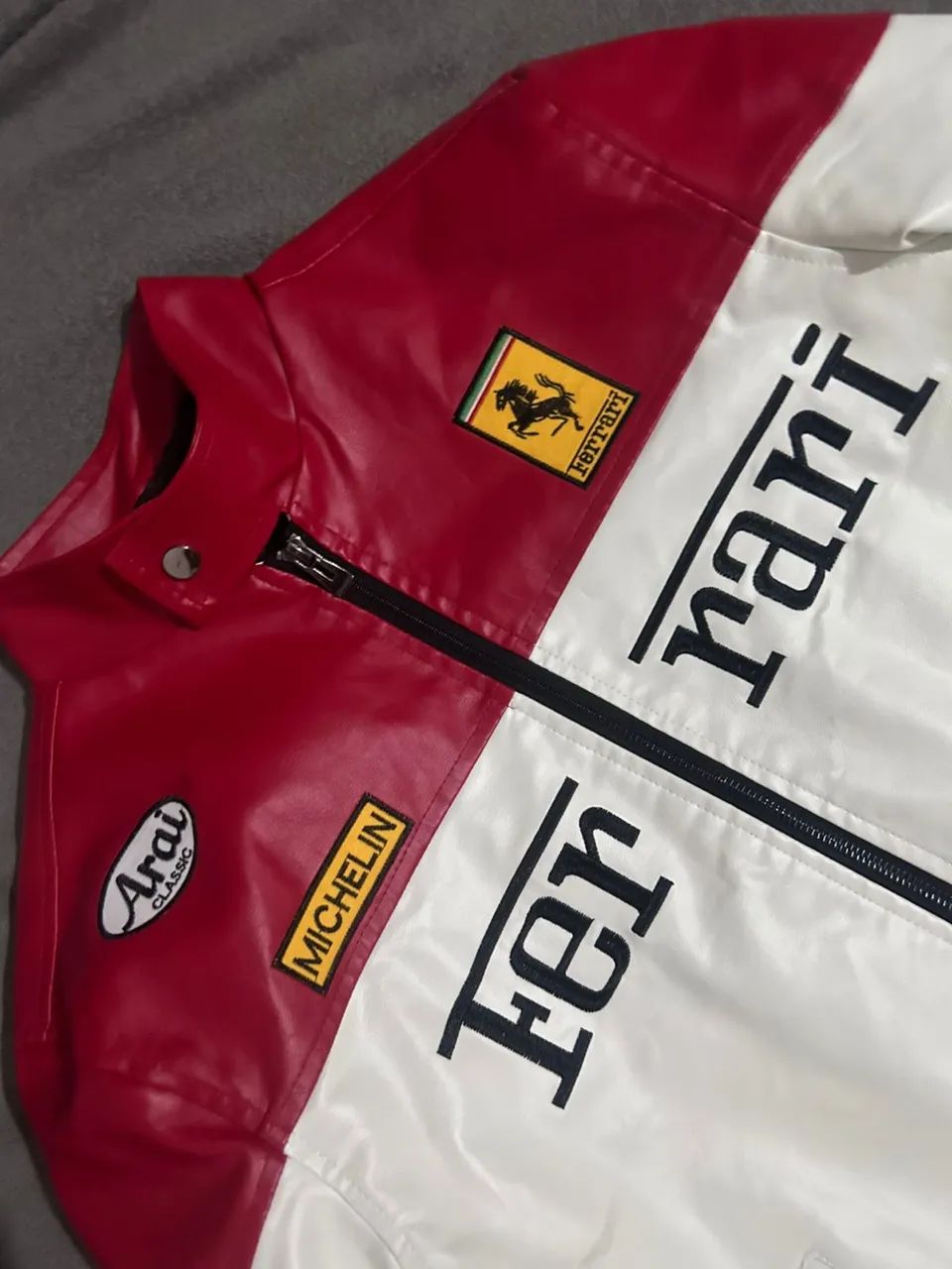 jaqueta couro ferrari