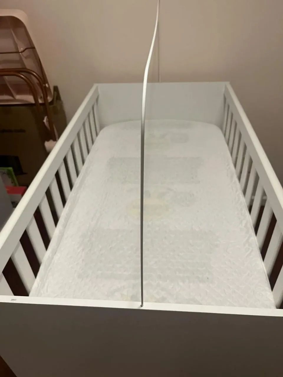 Berço 3 em 1 com colchão branco - Foto 2