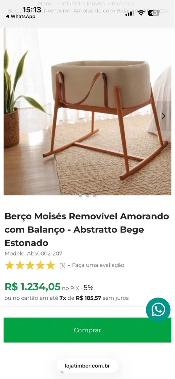 Berço Moyses removível 