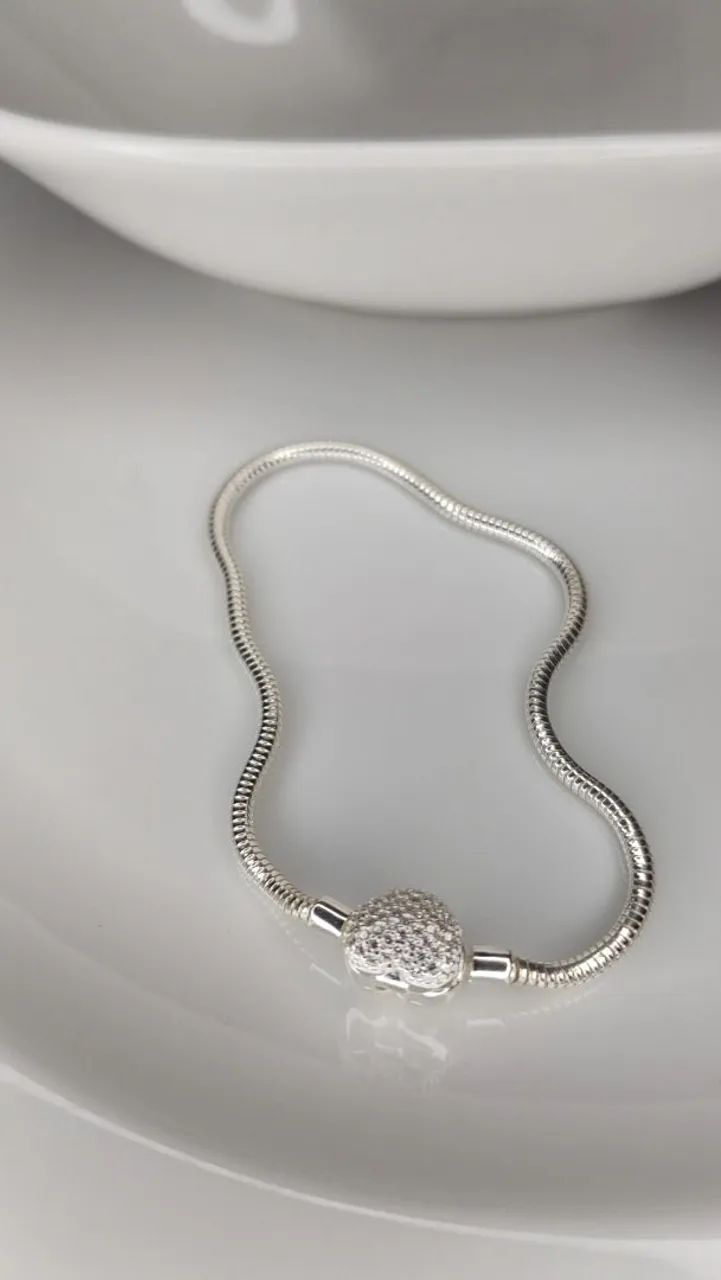 Prata 925 garantia permanente, pulseira Pandora  - Foto 2