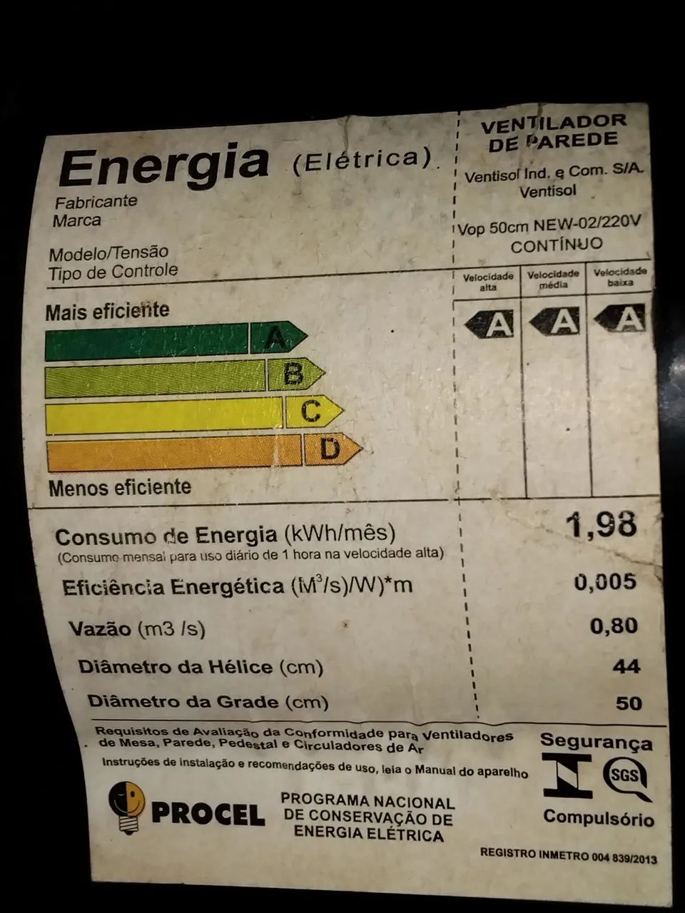 Ventilador de parede  - Foto 2