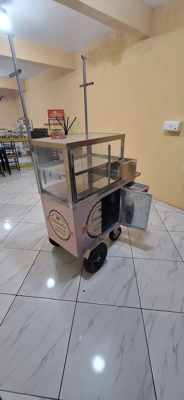 Carrinho de bolo e doce inox  - Foto 4