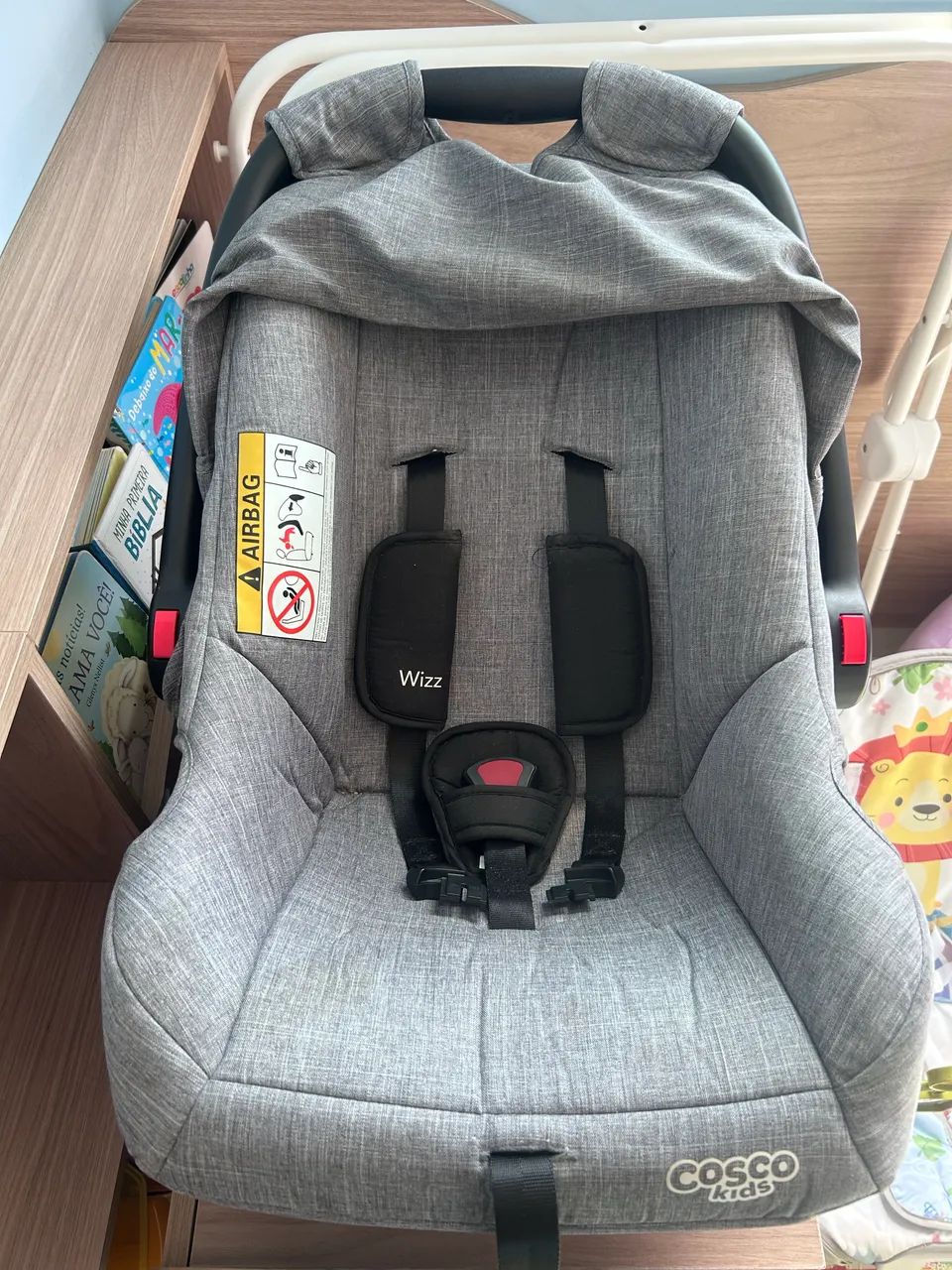 Bebê Conforto Cosco Kids, Wizz, com base, Cinza Mescla conservado - Foto 4