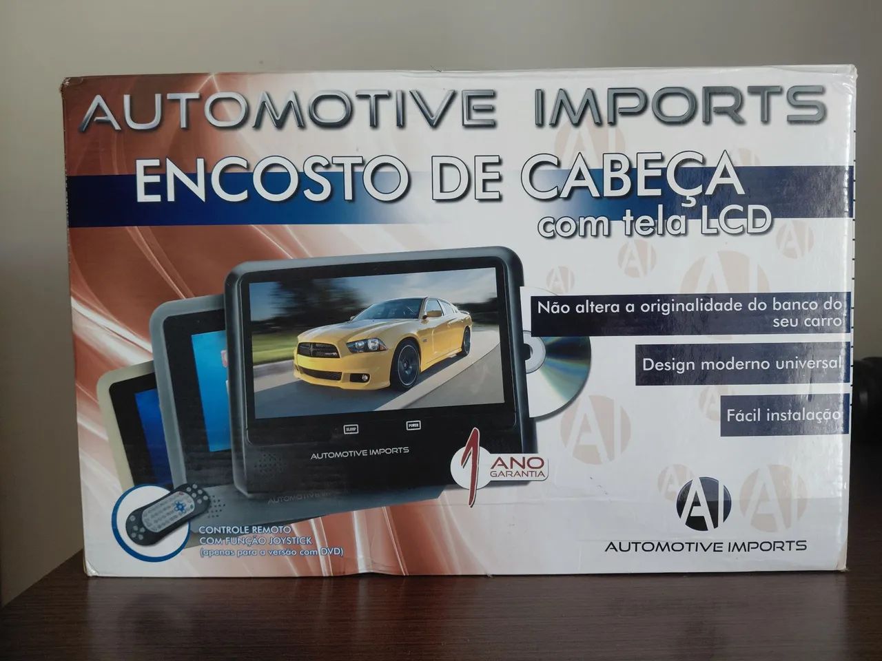 Encosto de cabeça com tela LCD