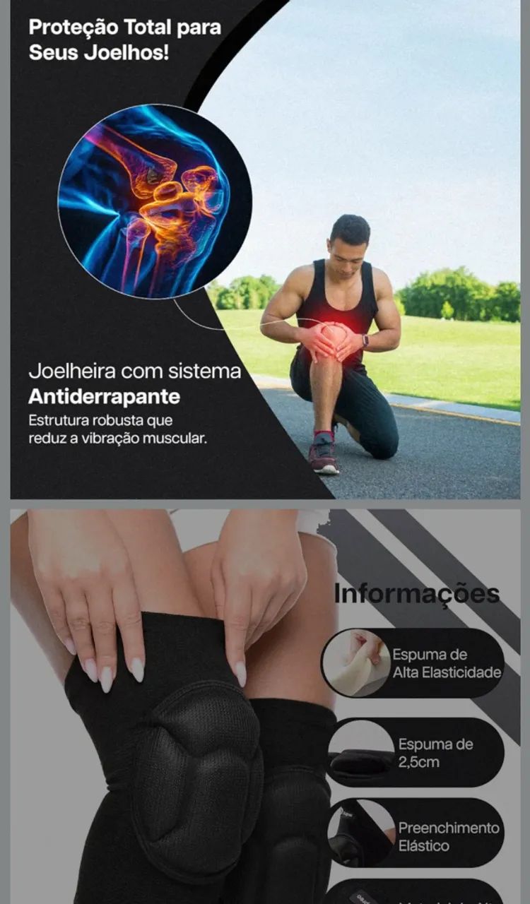 Par de joelheiras com esponjas respirável de proteção qualidade e eficácia  - Foto 5