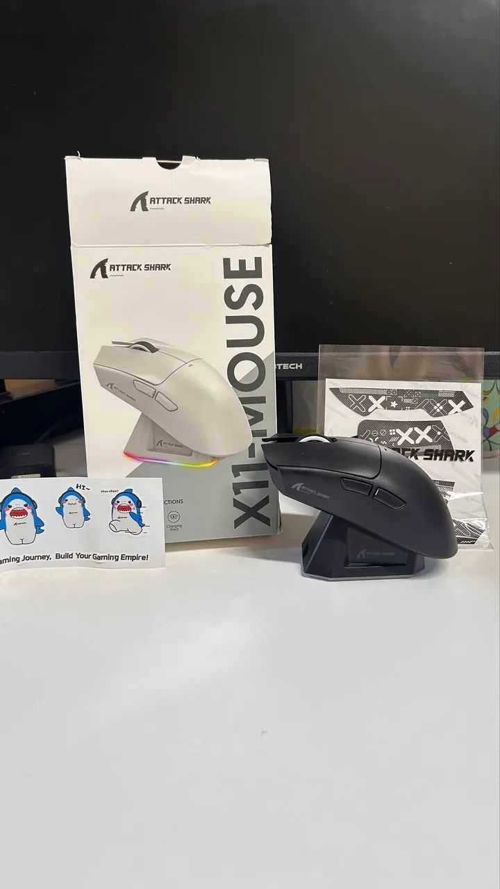 Mouse Attack Shark X11 NOVO + Dock de Carregamento - Foto 2