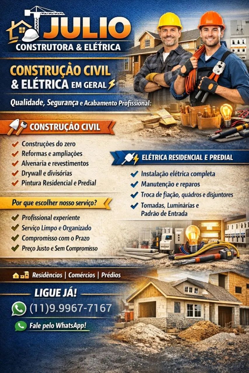 Reformar e contrução em geral. Julio construtora.