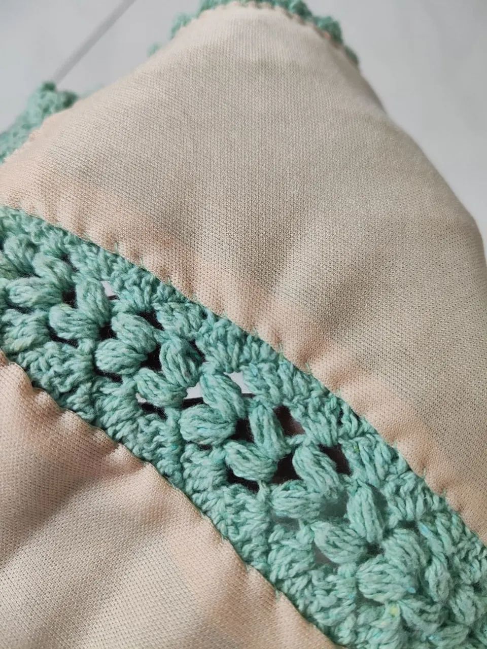 Cropped de Crochê verde água - Foto 5
