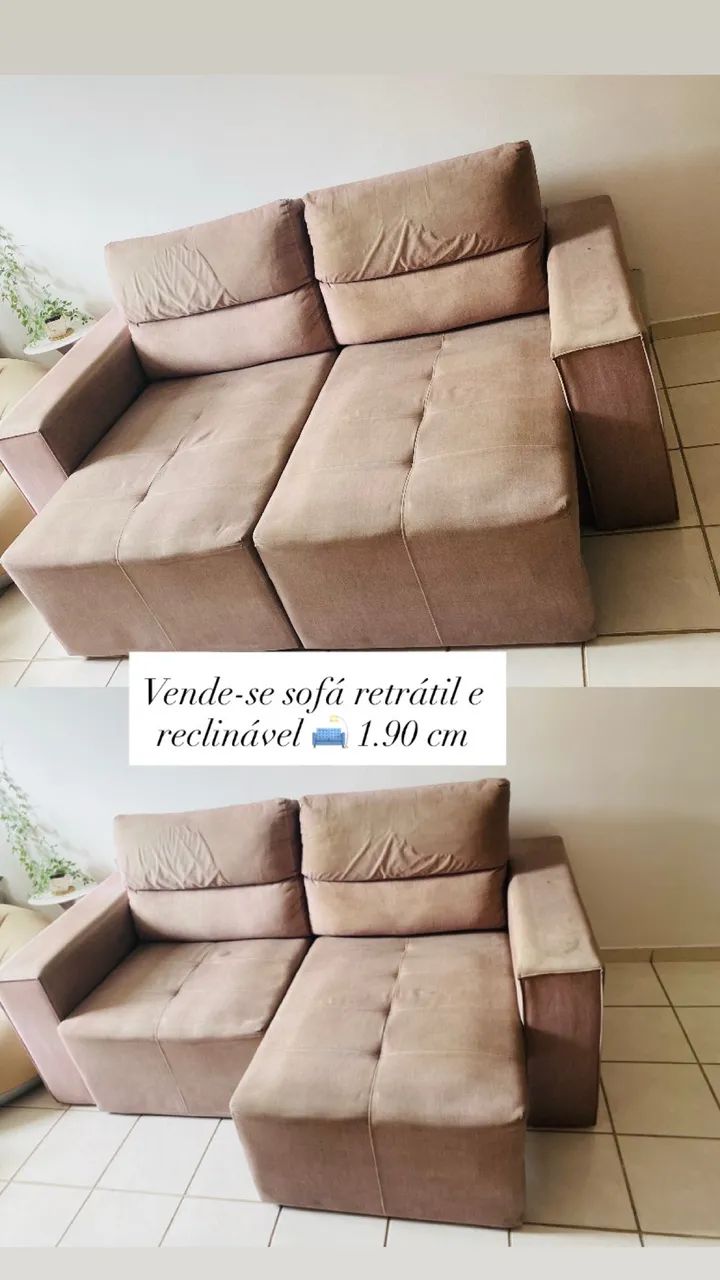 Sofá retrátil e reclinável dois lugares com 1.90 cm  - Foto 2