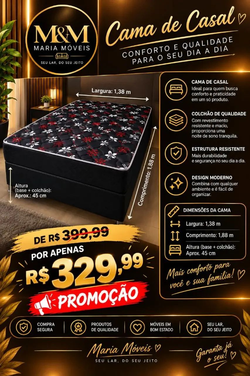 Cama box casal 