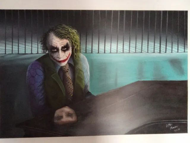 Quadro Coringa Heath Ledger Dark Night - Óleo sobre tela