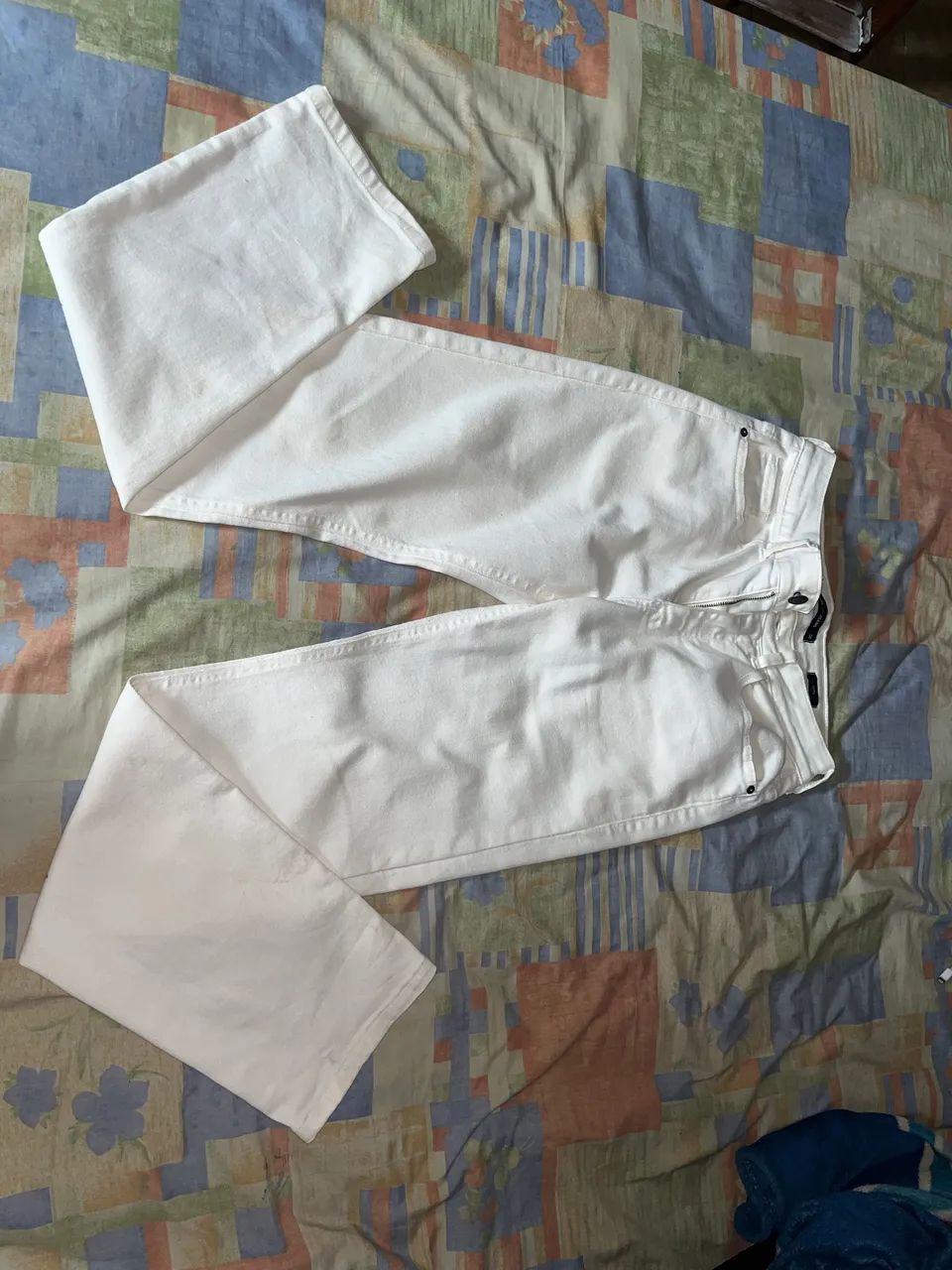 CALÇA RETA BRANCA/CREME 