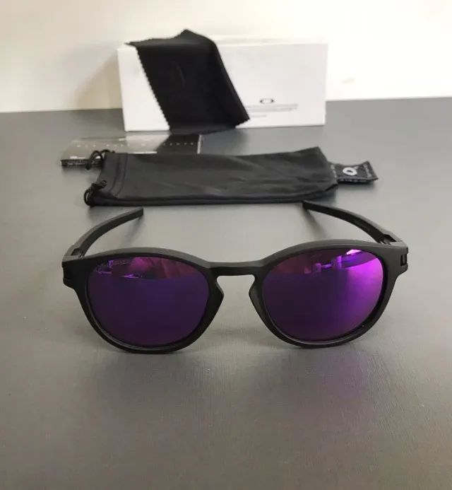 óculos de sol oakley latch round violeta - Foto 4