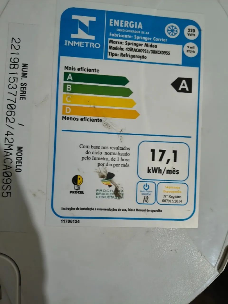 Ar condicionado split Springer semi-novo 9000 BTUs funcionando perfeitamente . Na promoção - Foto 2