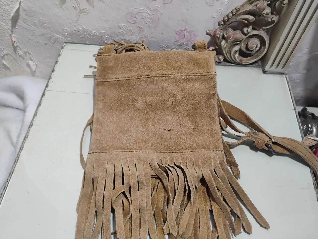 Bolsa Zara de Couro Franja sem uso  - Foto 3