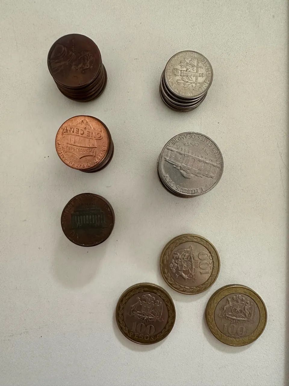 Moedas EUA + 3x100 pesos chilenos  - Foto 2