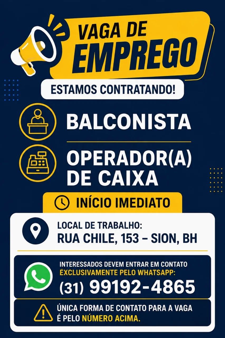 Contrato balconista e operador de caixa