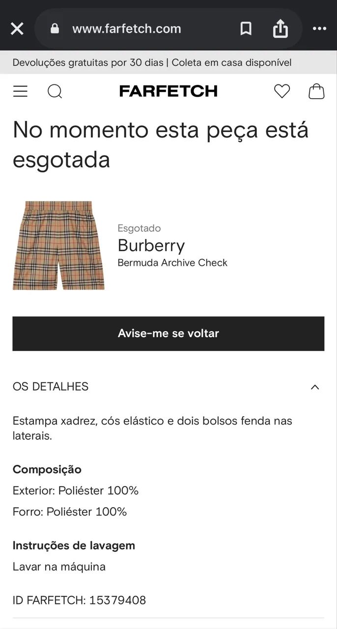 Bermuda da Burberry original - Foto 3