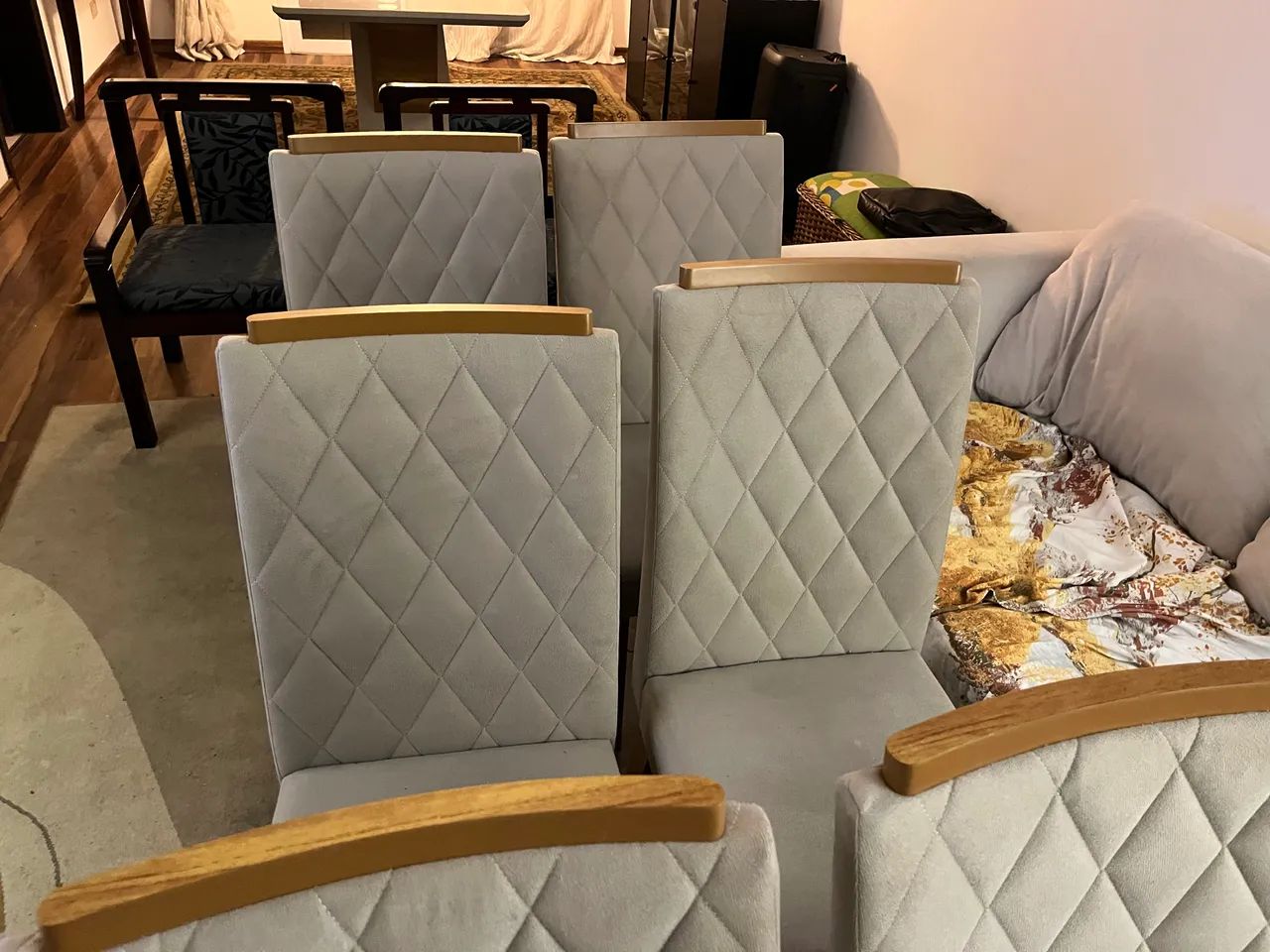 Mesa de jantar grande 6 lugares com 6 cadeiras (1,80x90) - Foto 2