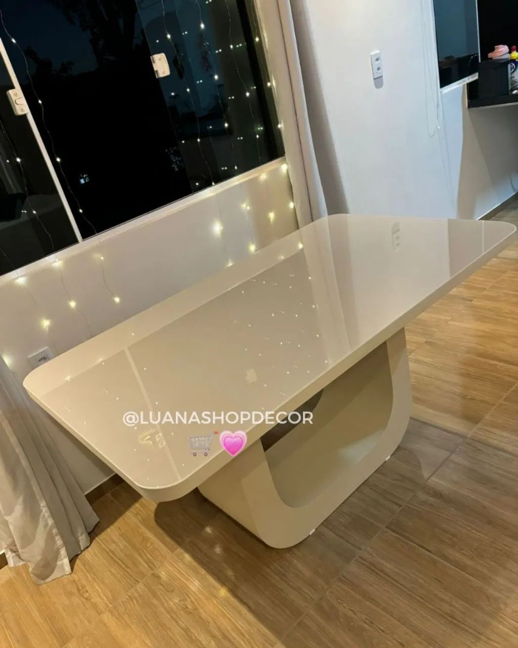 Mesa de Jantar Retangular Luxo com Vidro Laqueado Promoção  - Foto 2