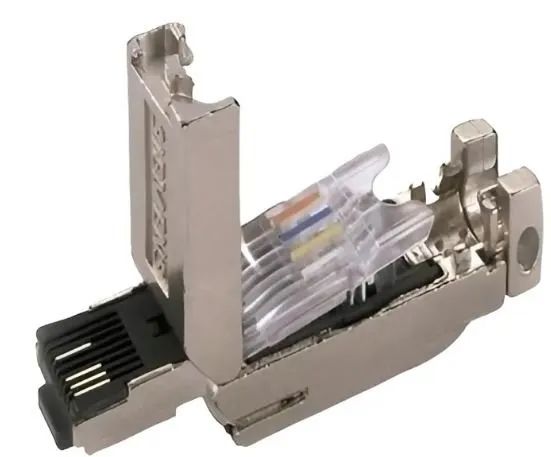 Conector RJ45 macho blindado 4 pólos categoria 5 - Foto 2