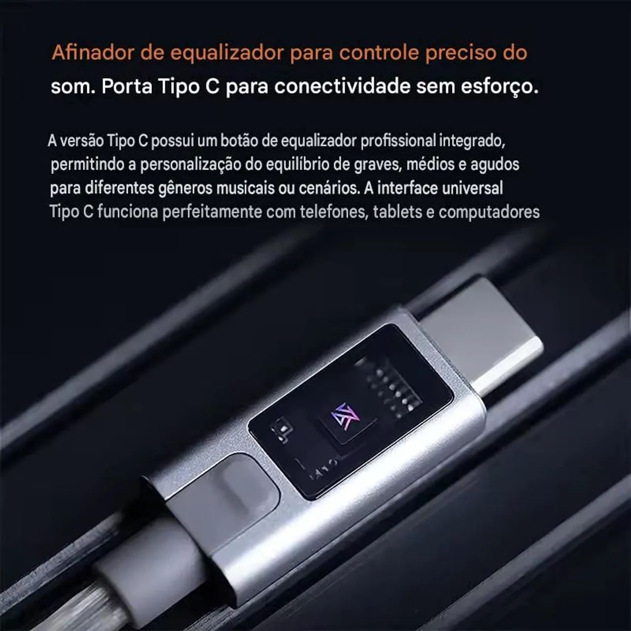 Cabo KZ M2 TIPO C - Com Chip DAC e Microfone Duplo - Novo Caixa Lacrada - Foto 3