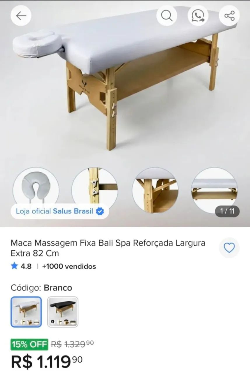 Maca branca fixa, larga e confortável  - Foto 3