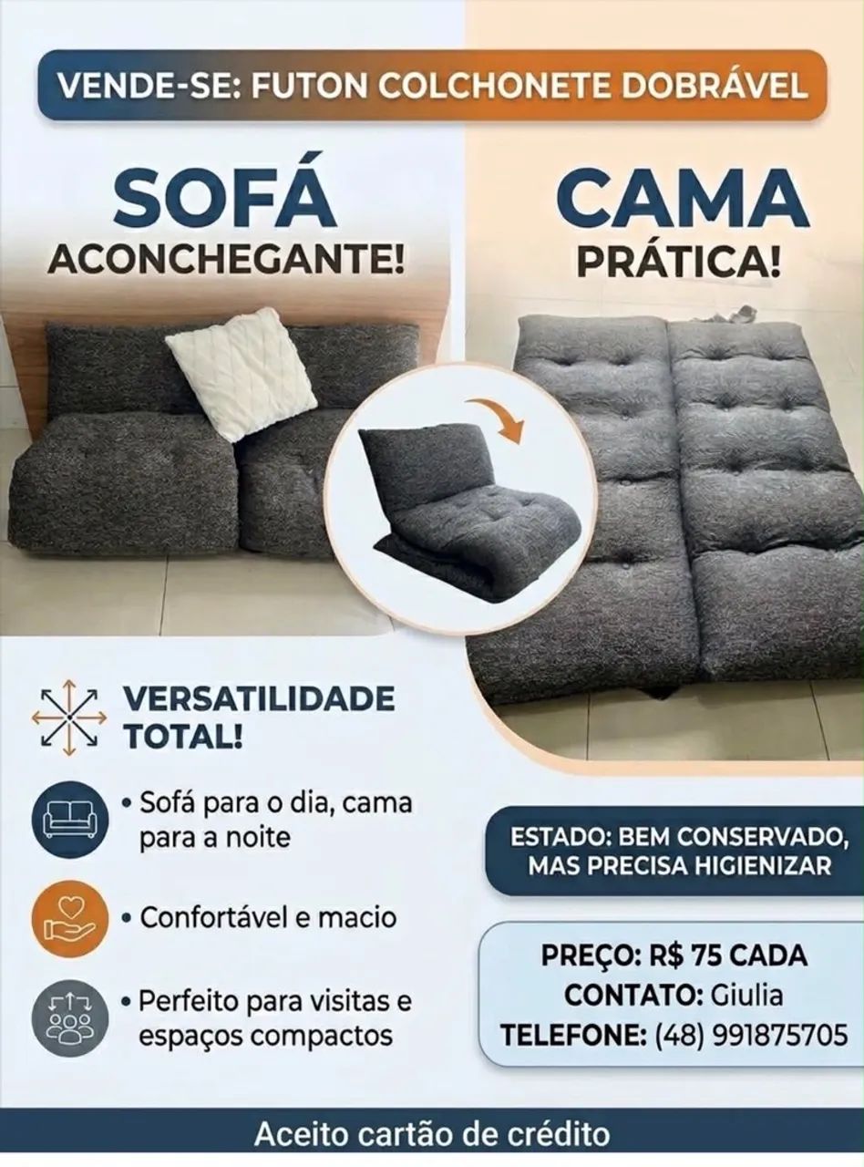 Futon colchonete dobrável | Sofá | Cama